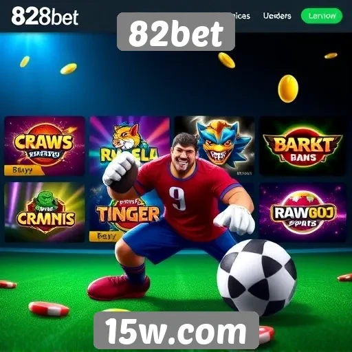 Variedade de jogos disponíveis na plataforma 82bet